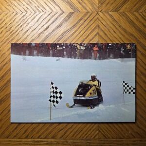 Vintage T.C. 250 Snowmobile Track Traverse City Michigan Postcard